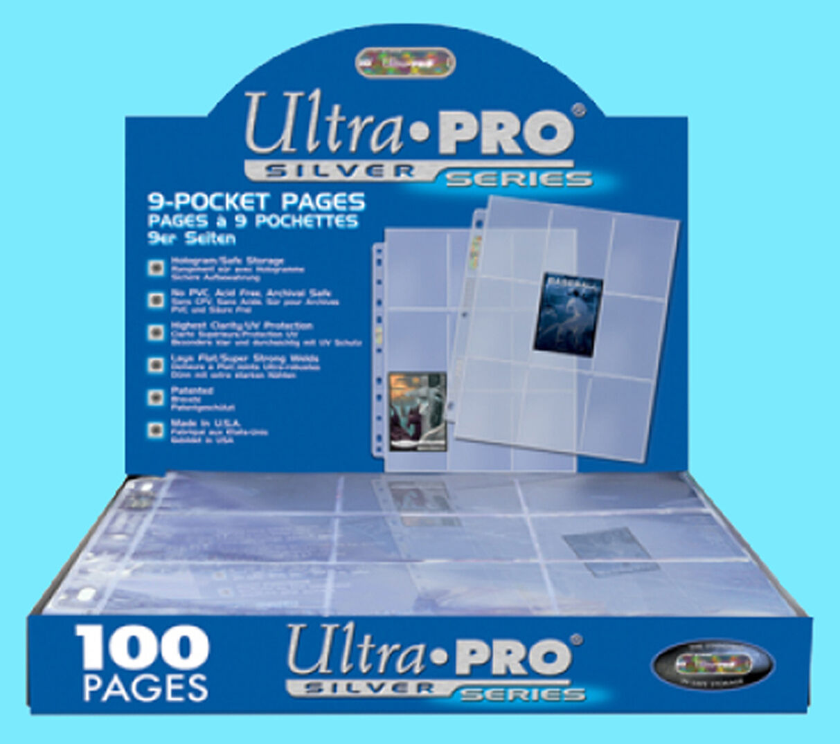 100 Ultra Pro Silver 9-pocket Card Pages Sheets Binder Baseball Sport Box Coupon