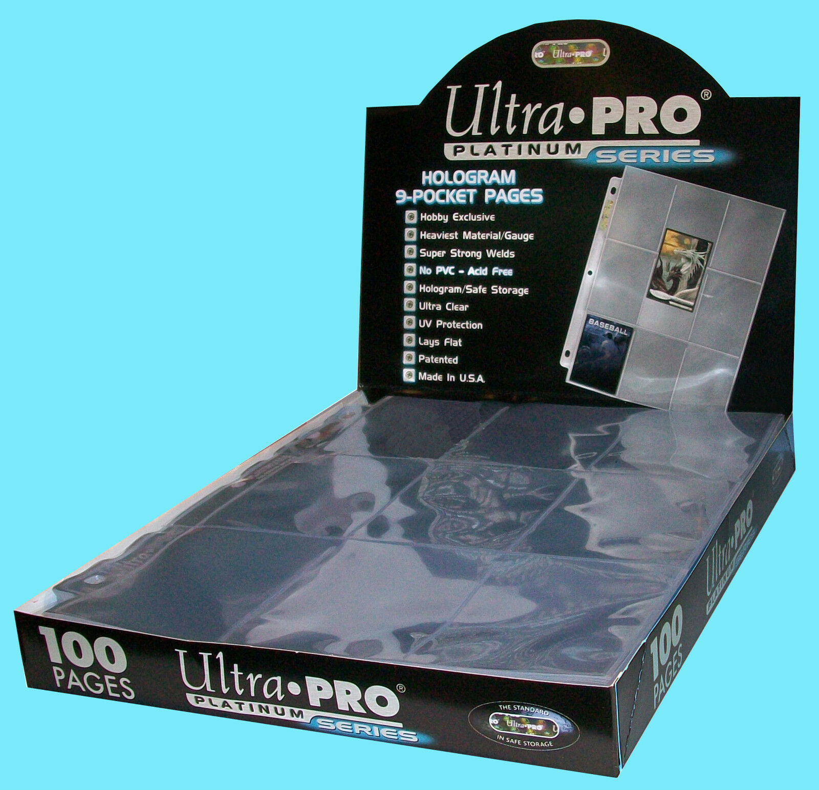 100 Ultra Pro Platinum 9-pocket Card Pages Sheets Protectors 1 Box 209d Baseball