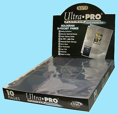 10 Ultra Pro Platinum 9-pocket Card Pages Sheets Protectors Sports Collectible