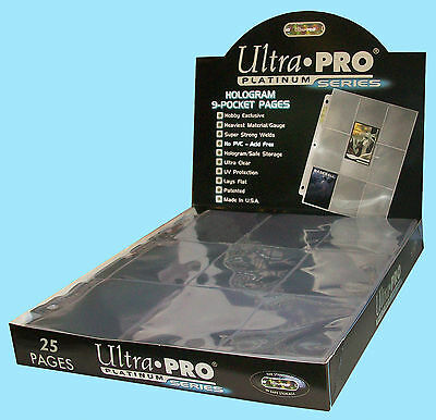 25 Ultra Pro Platinum 9-pocket Card Pages Sheets Protectors Baseball Storage