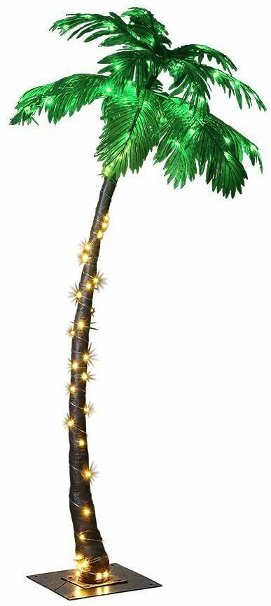 7 Feet Lighted Palm Tree, Large 7-feet, Multicolor